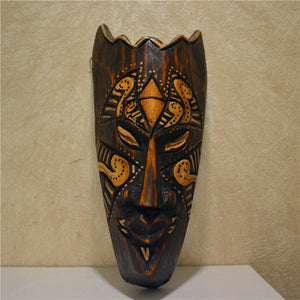 Southeast Asian Style Wall Hanging Pendant Thai Wood Carving African Face Mask Creative Retro Home Bar Hotel Decoration acacuss
