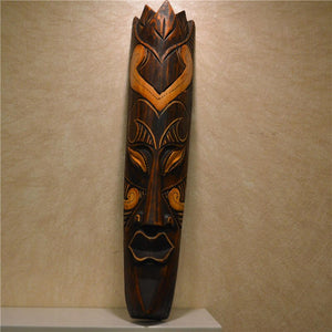 Southeast Asian Style Wall Hanging Pendant Thai Wood Carving African Face Mask Creative Retro Home Bar Hotel Decoration acacuss