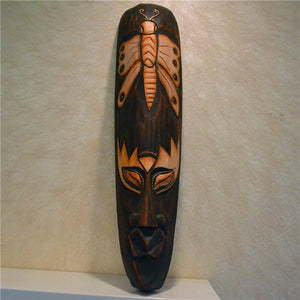 Southeast Asian Style Wall Hanging Pendant Thai Wood Carving African Face Mask Creative Retro Home Bar Hotel Decoration acacuss
