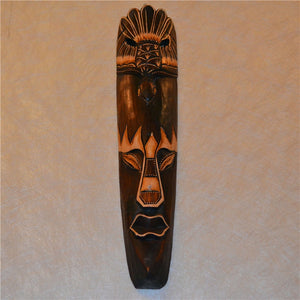 Southeast Asian Style Wall Hanging Pendant Thai Wood Carving African Face Mask Creative Retro Home Bar Hotel Decoration acacuss
