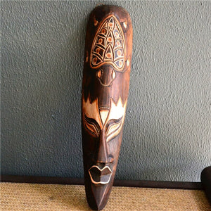 Southeast Asian Style Wall Hanging Pendant Thai Wood Carving African Face Mask Creative Retro Home Bar Hotel Decoration acacuss