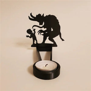 Spooktacular Halloween Shadow Decor Funny Candlestick with Skull Pumpkin Witch Desktop Decor Horror Spooky Decor 2023 Halloween acacuss