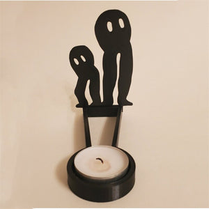 Spooktacular Halloween Shadow Decor Funny Candlestick with Skull Pumpkin Witch Desktop Decor Horror Spooky Decor 2023 Halloween acacuss