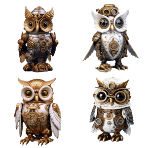 2023 New Steampunk Owl Resin Artwork Decoration Home Indoor and Outdoor Garden Door Decoration Halloween Decoration Accessories acacuss