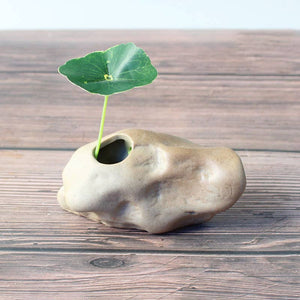 Stone Shape Small Vase Home DesktopCreative Ornaments Ceramic Stoneware Zen Hydroponic Plant Pots Small Fresh Flower Inserts acacuss