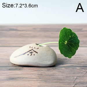 Stone Shape Small Vase Home DesktopCreative Ornaments Ceramic Stoneware Zen Hydroponic Plant Pots Small Fresh Flower Inserts acacuss