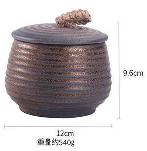 Stoneware Tea Caddy Ceramic Storage Jar Sealed Jar Tea Box Tea Container Food Storage Box Tea Organizer Candy Jars Tea Can acacuss