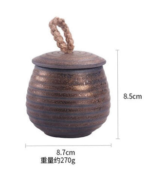Stoneware Tea Caddy Ceramic Storage Jar Sealed Jar Tea Box Tea Container Food Storage Box Tea Organizer Candy Jars Tea Can acacuss