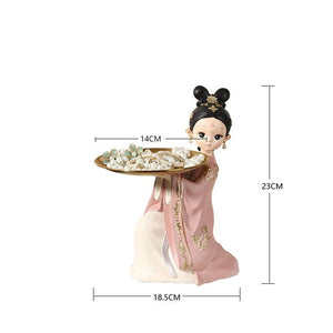 Style Girl Tray,Resin Art And Craft Gift Storage Decoration Accessories,Home Sitting Room Decoration, Tabletop TV Ark Crafts acacuss