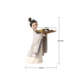 Style Girl Tray,Resin Art And Craft Gift Storage Decoration Accessories,Home Sitting Room Decoration, Tabletop TV Ark Crafts acacuss