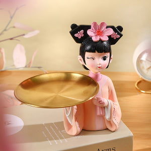 Style Girl Tray,Resin Art And Craft Gift Storage Decoration Accessories,Home Sitting Room Decoration, Tabletop TV Ark Crafts acacuss