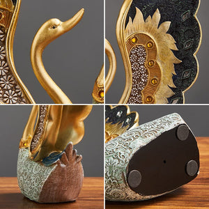 Swan Figurine Home Decoration Accessories for Living Room Resin Sculpture Art Luxury Wedding Decoration Statue easter Gift acacuss