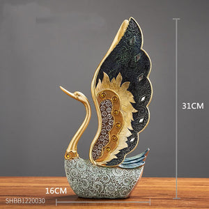 Swan Figurine Home Decoration Accessories for Living Room Resin Sculpture Art Luxury Wedding Decoration Statue easter Gift acacuss