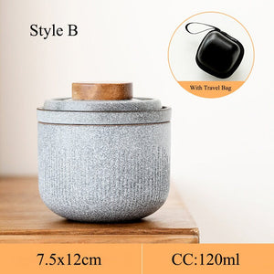 TEA SET | Gaiwan| Ideal Travel Gift | Modern Tea Jars | Tea Ceremony Car Travel Kungfu Tea Set With 1 Pot And 1 Cup - acacuss