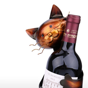 TOOARTS Cat Wine Rack Wine Holder Table Shelf Metal Practical Sculpture Wine Stand Storage Home Decoration Interior Crafts Gifts acacuss
