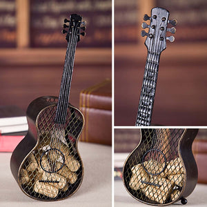 TOOARTS Guitar wine cork container Handcrafts Home decoration crafts vintage home decor Barware Ornament gifts storage rack acacuss