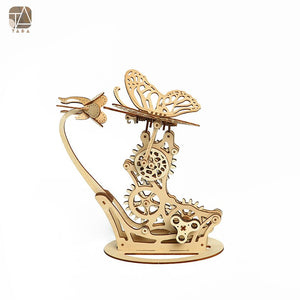 Tada DIY 3D Wooden Puzzle Mechanical Butterfly Model Building Block Kits Assembly Toy Birthday Gift For Kids Adult Home Decor acacuss