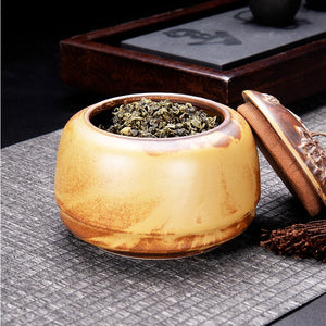 Tea Caddy Ceramic Jar Moisture-proof Sealed Tank Tea Box Candy Jar Storage Tank Tea Container Home Decorative Jars Tea Organizer acacuss