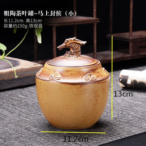 Tea Caddy Ceramic Jar Moisture-proof Sealed Tank Tea Box Candy Jar Storage Tank Tea Container Home Decorative Jars Tea Organizer acacuss