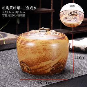 Tea Caddy Ceramic Jar Moisture-proof Sealed Tank Tea Box Candy Jar Storage Tank Tea Container Home Decorative Jars Tea Organizer acacuss