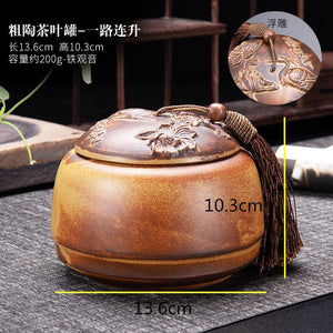 Tea Caddy Ceramic Jar Moisture-proof Sealed Tank Tea Box Candy Jar Storage Tank Tea Container Home Decorative Jars Tea Organizer acacuss