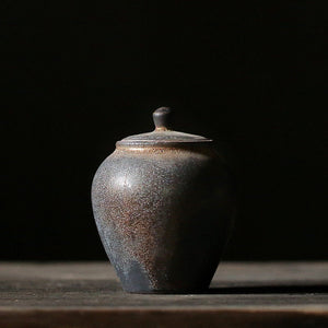 tea canister Gilt Ceramic Tea Caddy Small Stoneware Tea & Coffee Containers Jars - ACACUSS