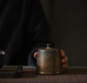 tea canister Gilt Ceramic Tea Caddy Small Stoneware Tea & Coffee Containers Jars - ACACUSS