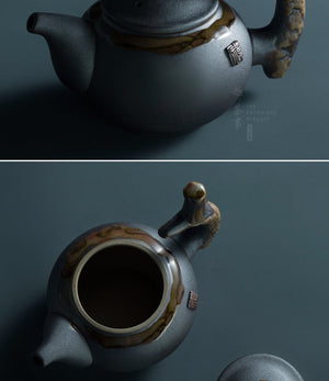 ACACUSS Tea-Ceramic Teapot Stump HANDMADE Chinese Tea Pot 240ml - Ceramic teapots tea kettle stump traditional chinese tea pot - ACACUSS