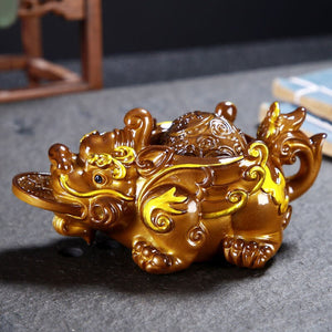 Tea Pet Ornament Rolling Water Spray Big Pixiu Tea Ceremony Tea Play Accessories Transfer Color Changing Tea Set Tea Tray acacuss