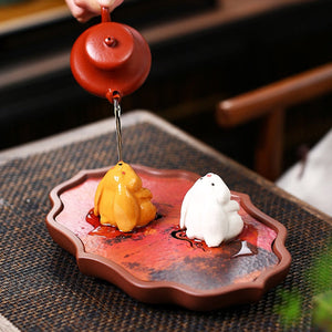Tea Pet Zodiac Rabbit Tea Set Home Furnishings Sculpture Moon Rabbit Tea Accessories acacuss