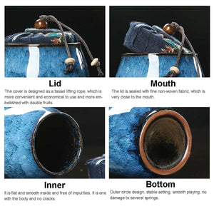 Ceramic Tea Container | Cans Canister | Candy Can | Tea Ceremony Accessories 500 ML - ACACUSS
