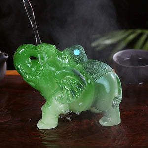 Tea set small ornaments tea pet color changing elephant ornaments creative decorative accessories resin Ruyi elephant ornaments acacuss