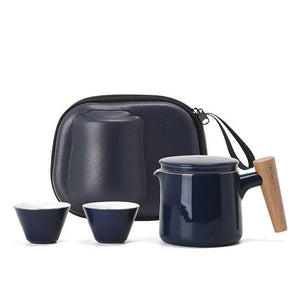 ACACUSS Teapot and tea cups small set with Travel Bag - Kung FU Tea Ceremony Handmade Pottery Unique Gift Box - ACACUSS