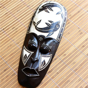 Thailand Woodcarving Mask Vintage Wall Decoration Gate Pendant Wall Decor For Bar Inn Southeast Asian Style Home Accessorie acacuss