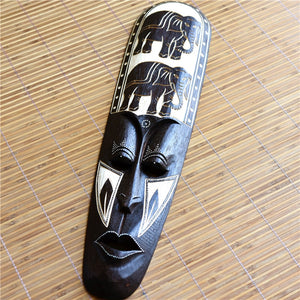 Thailand Woodcarving Mask Vintage Wall Decoration Gate Pendant Wall Decor For Bar Inn Southeast Asian Style Home Accessorie acacuss