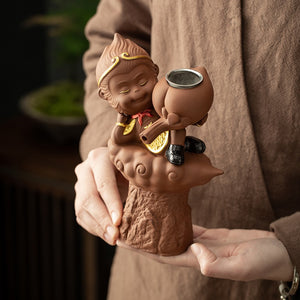 The Monkey King Purple Sand Tea Strainer Stainless Steel Tea Set Accessories Tea Leak Funny Tea Infuser acacuss