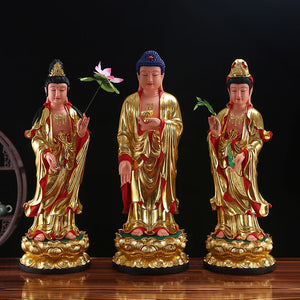 The Three Saints of the West Resin Buddha statue Amitabha Guanyin Great Potential Bodhisattva For home use Living room ornament acacuss