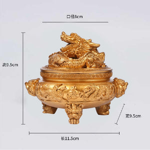 Three-Legged Dragon and Phoenix Incense Burner Resin Antique Incense Burner Home Supplies Decoration Home Decor acacuss