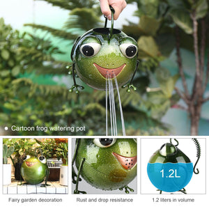 Tooarts Cartoon Frog Watering Pot Iron Animal Watering Can Metal Plants sprinkler for Fairy Home Garden Decoration Dropshipping acacuss