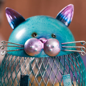 Tooarts Cat Money Box Coin Box Piggy Bank Animal Ornament Creative Art Handcrafts Interior Home Decoration Iron Sculpture Gifts acacuss