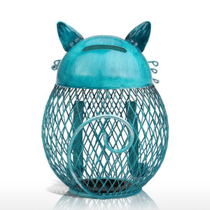 Tooarts Cat Money Box Coin Box Piggy Bank Animal Ornament Creative Art Handcrafts Interior Home Decoration Iron Sculpture Gifts acacuss