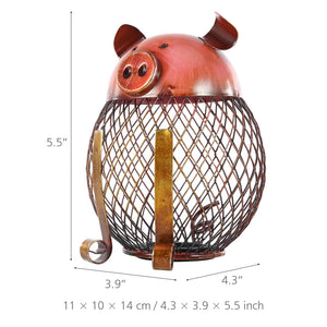 Tooarts Owl-shaped Metal Sculpture Mesh Wine Bottle Holder Bottle Cork Container Iron Art Practical Decoration Creative Craft acacuss