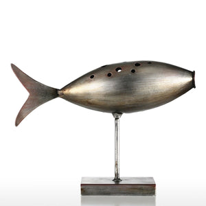 Tooarts Submarine Fish Figurine 3 Style Metal Figurine Post Modern Sculpture Art Fish Craft Gift Home Decoration Accessories acacuss
