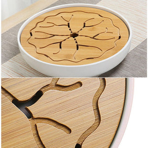 ACACUSS Bamboo tea tray square size | Tea Tray Heavy Natural Bamboo | Traditional Bamboo Wood Gongfu Tea Tray | Tea Table Tray Drainage - ACACUSS