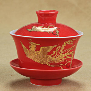 Traditional Chinese Gaiwan Hand Painted Ceramics Chinese Kung Fu Tea Set Tea Tureen Teapot for Travel Teaware Drinkware Decor acacuss