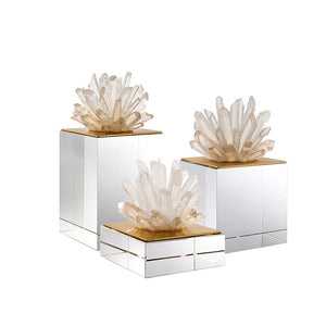 Transparent Natural Crystal Stone Ornament Diamond Crystal Flower Handcraft Sculpture Desktop Decoration Accessories Living Room acacuss