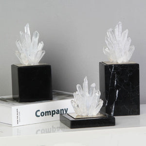 Transparent Natural Crystal Stone Ornament Diamond Crystal Flower Handcraft Sculpture Desktop Decoration Accessories Living Room acacuss