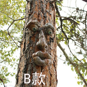 Tree Eye Facial Features Fluorescent Organ Resin Simulation Ornament Halloween Decoration Luminous Garden Decoration acacuss