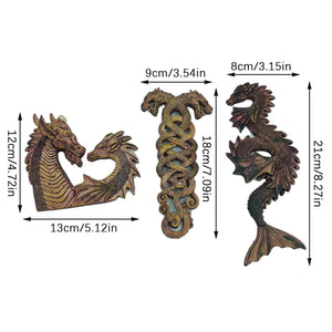 2023 Unique Dragon Decor Resin Simulation Dragon Statue Wall Hanging for Courtyard Garden Home Decoration Craft Double Dragon acacuss