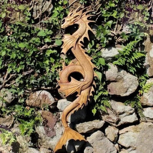 2023 Unique Dragon Decor Resin Simulation Dragon Statue Wall Hanging for Courtyard Garden Home Decoration Craft Double Dragon acacuss